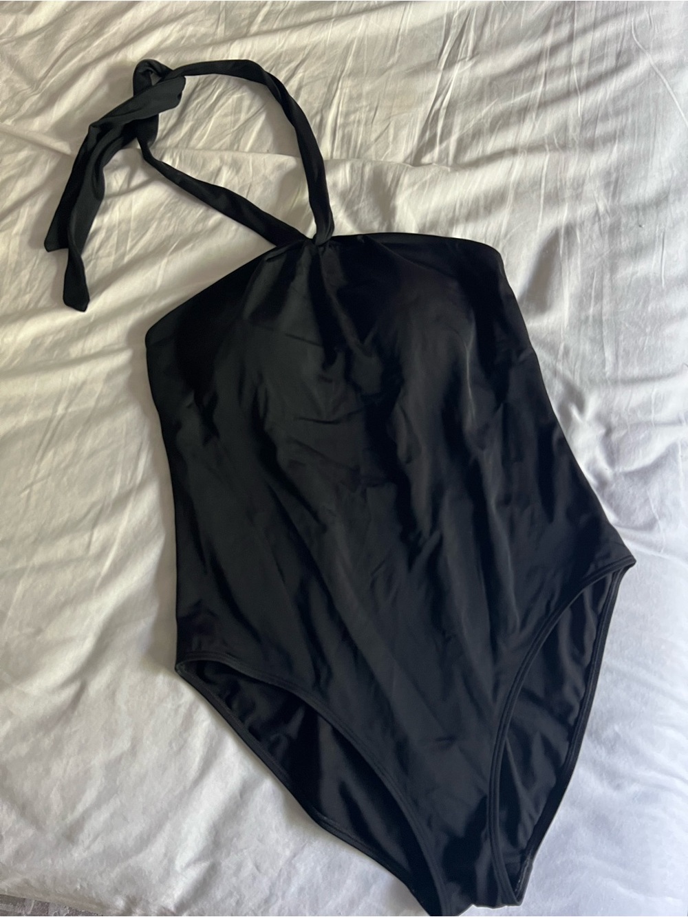 Boden Black Halter One-Piece Swimsuit